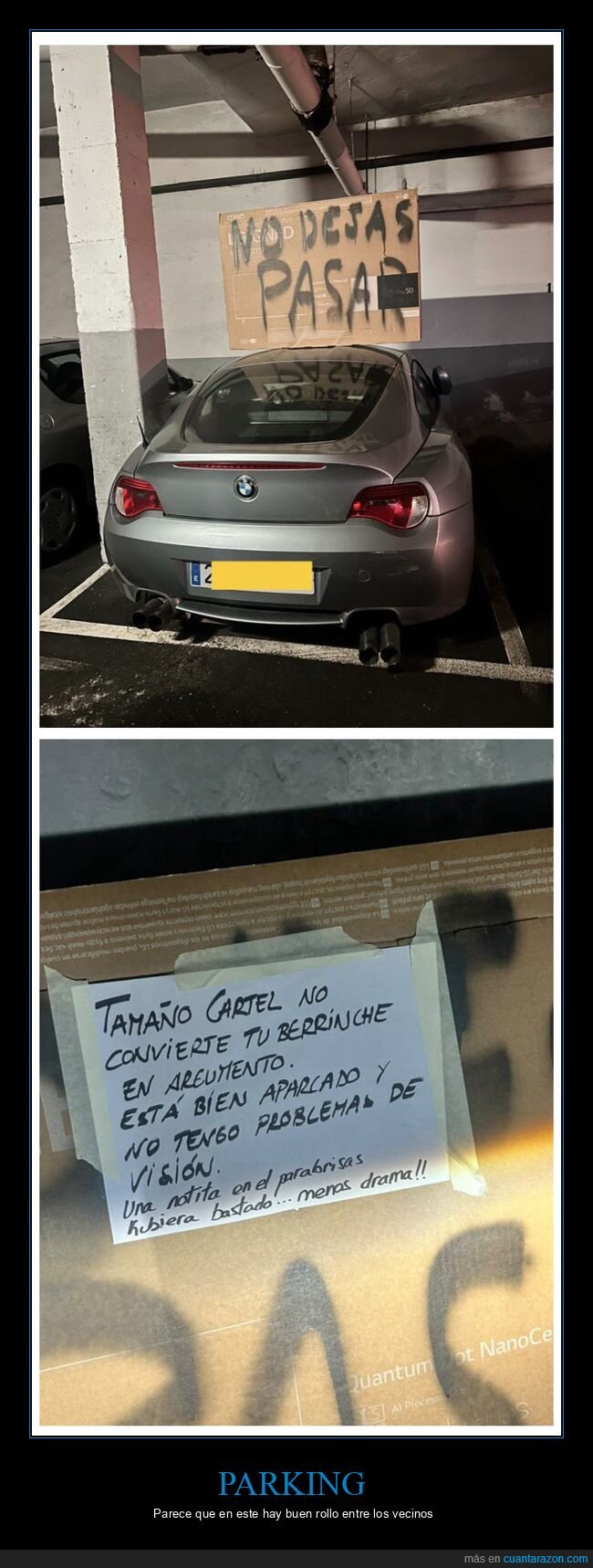 parking,coches,carteles,vecinos