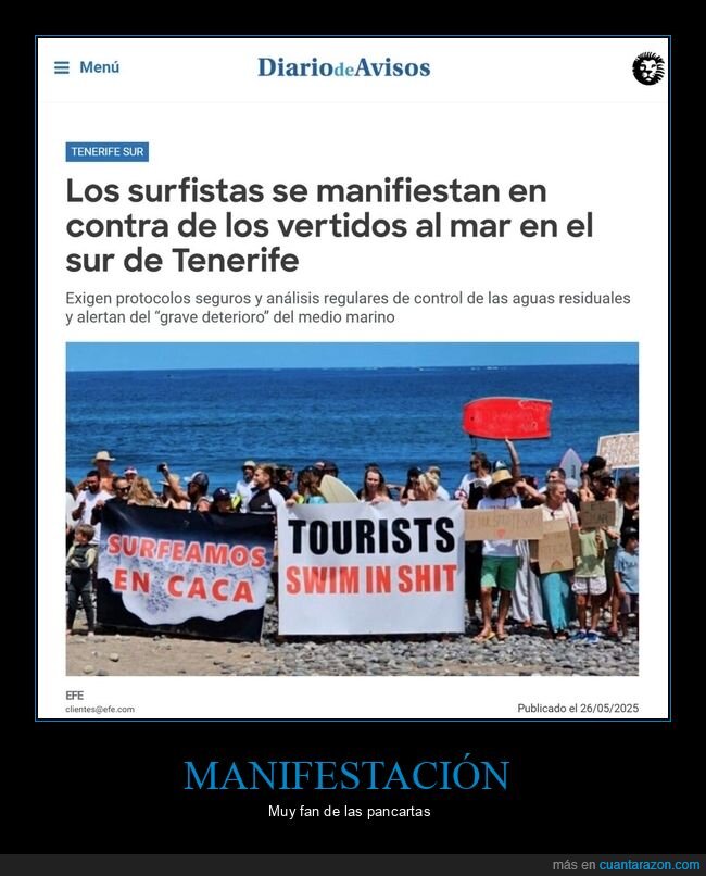 surfistas,manifestación,vertidos,tenerife