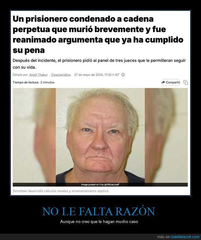 cadena perpetua,reanimado,cumplir