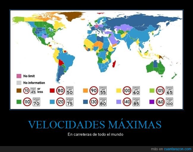 velocidades,carreteras,países,mapas