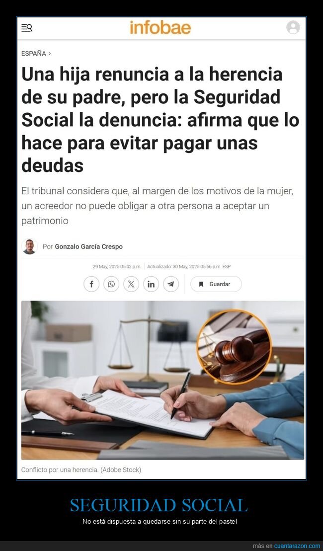 seguridad social,renuncia,herencia,denuncia