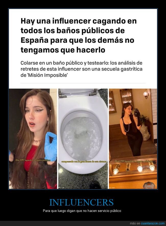 baños públicos,influencer