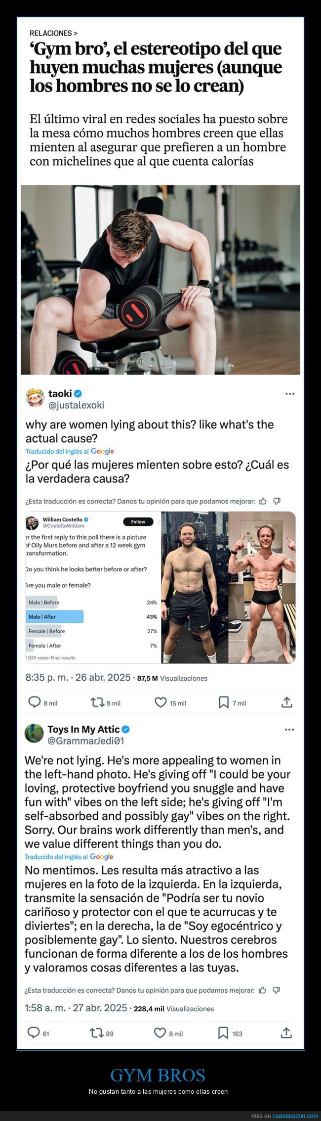 estereotipo,gym bro,huir,mujeres