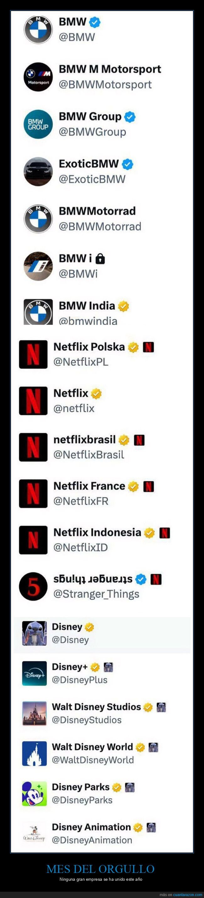 mes del orgullo,cuentas,empresas