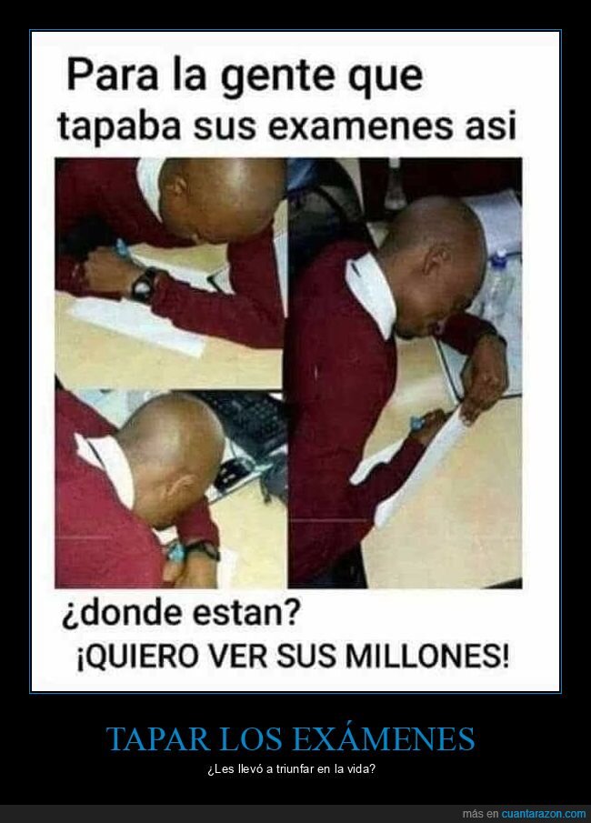 exámenes,tapar