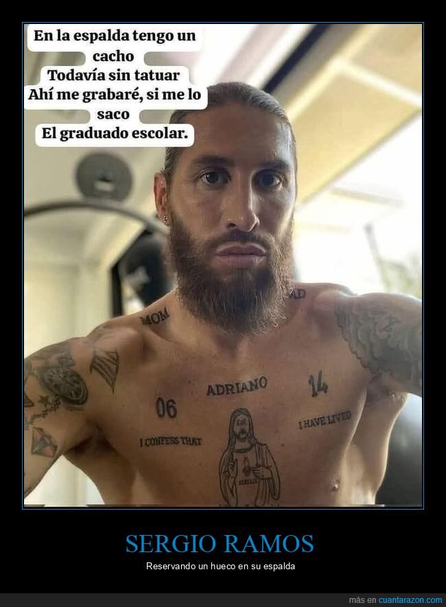 sergio ramos,tatuajes,graduado escolar