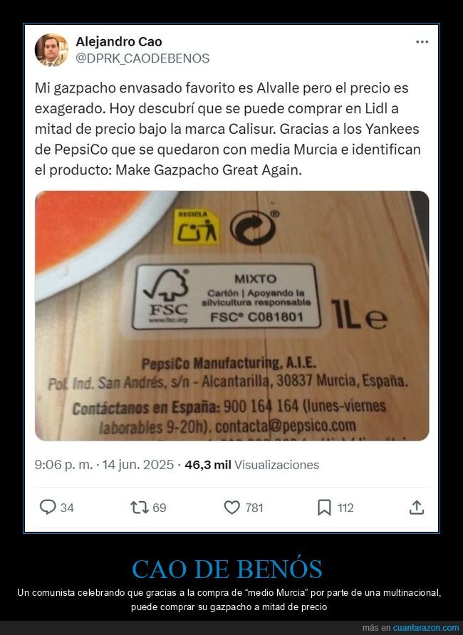 cao de benós,gazpacho,lidl