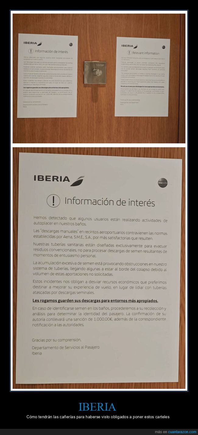 iberia,carteles,aseo,tuberías
