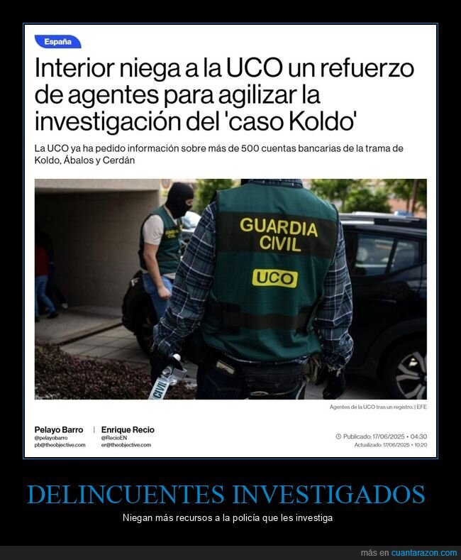 uco,negar,refuerzo,investigación,caso koldo