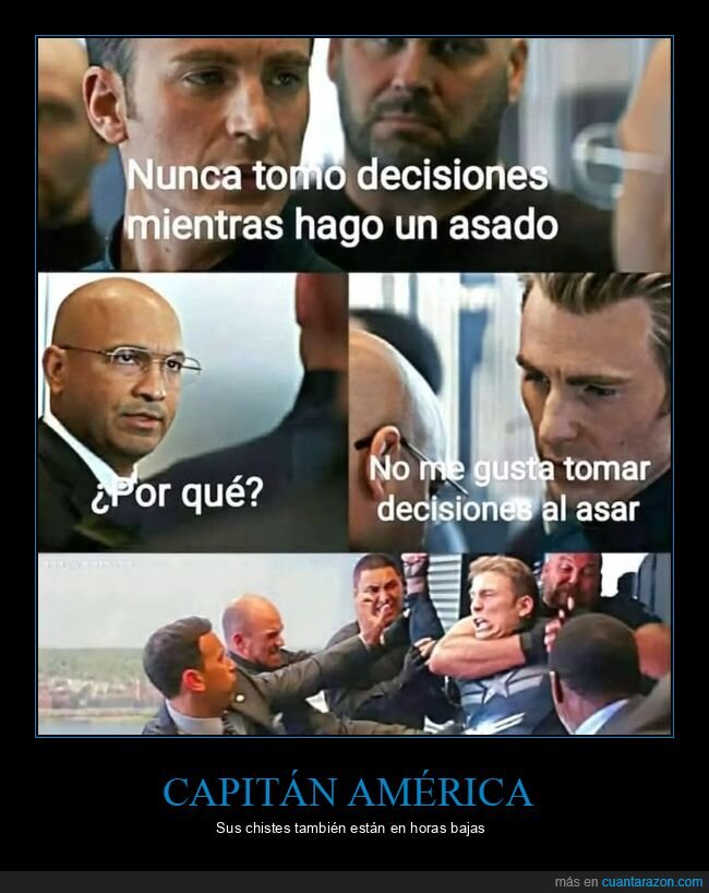 capitan america,broma,asado