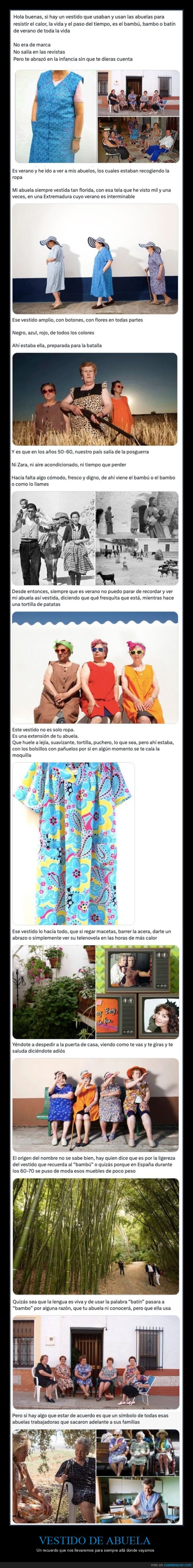 abuela,bambú,vestido