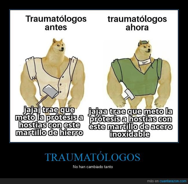 traumatólogos,antes,ahora