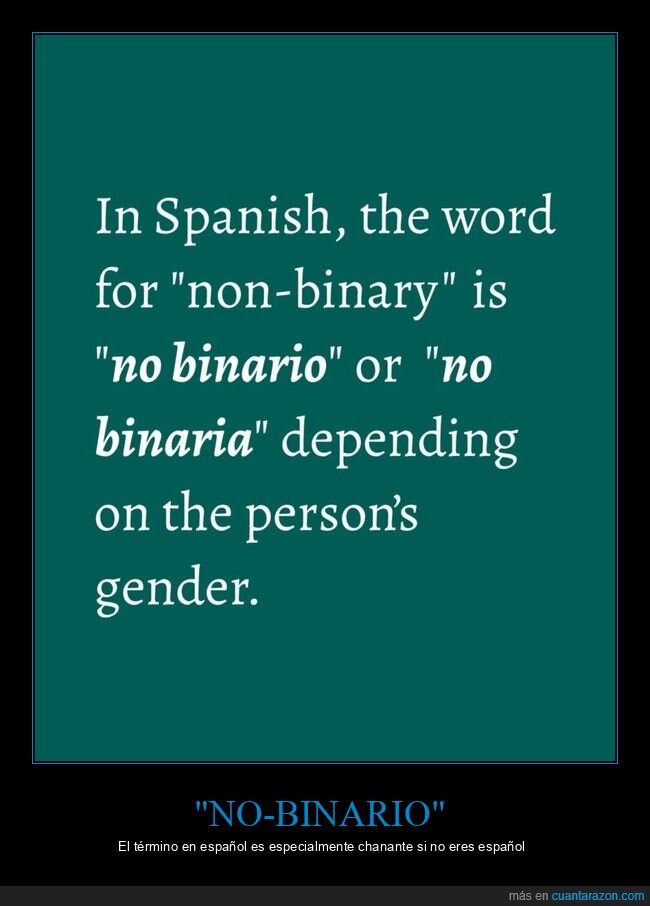 no binario,español