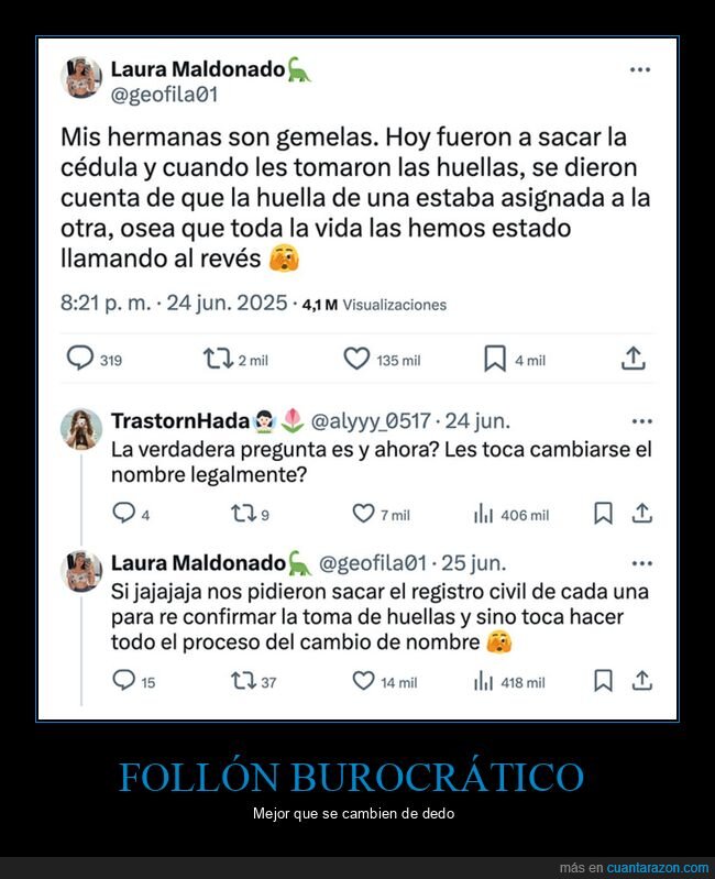 gemelas,huellas,nombres