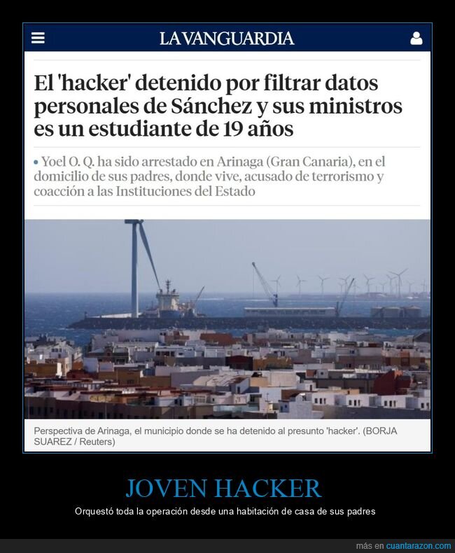 hacker,filtrar,datos personales,pedro sánchez,estudiante,19 años