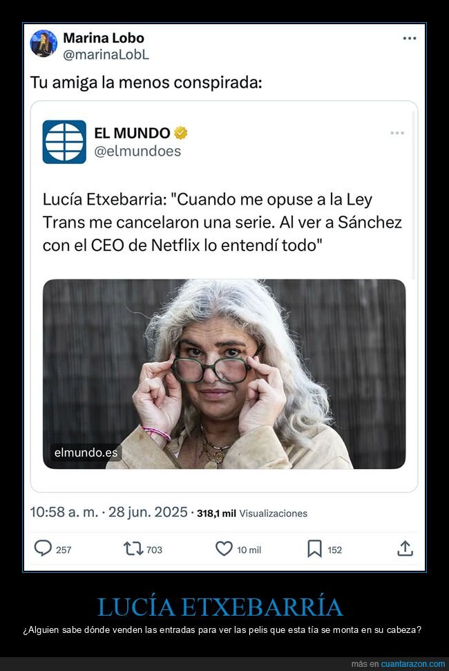cancelar,ley trans,lucía etxebarría,netflix,pedro sánchez,serie