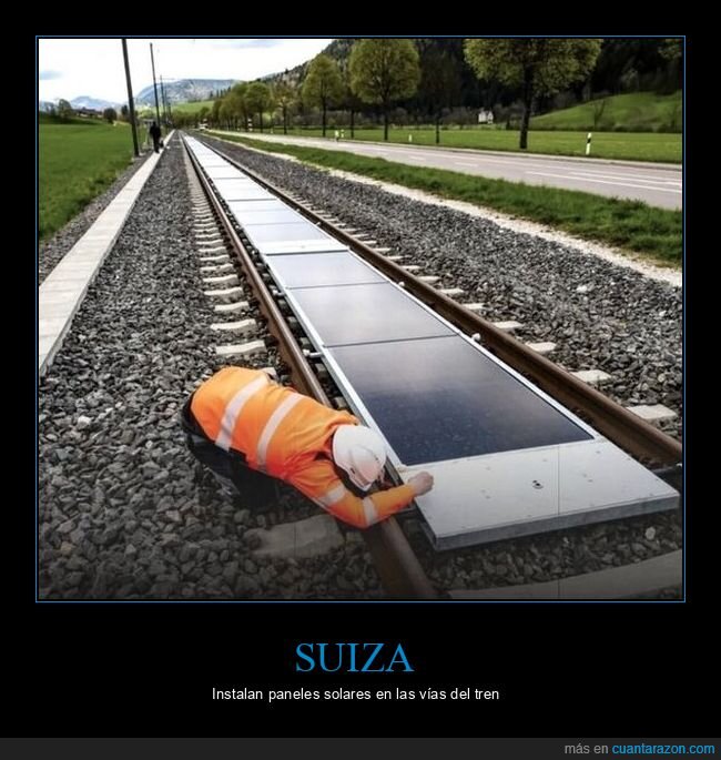 placas solares,tren,vias,suiza