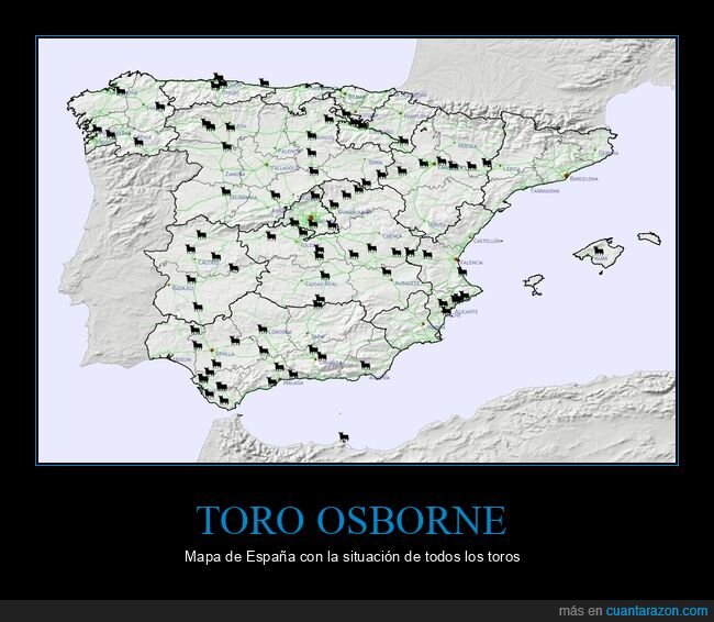 situación,españa,osborne,toros,mapa