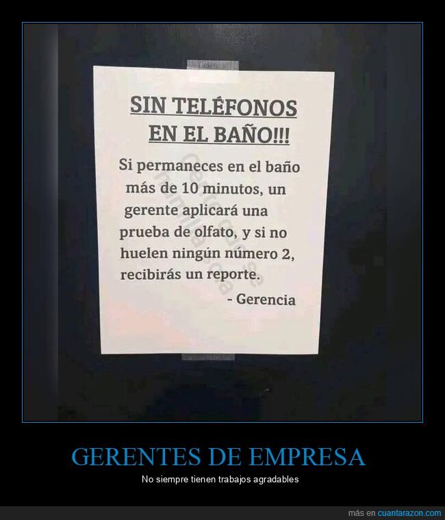 gerente,cartel,oler,caca