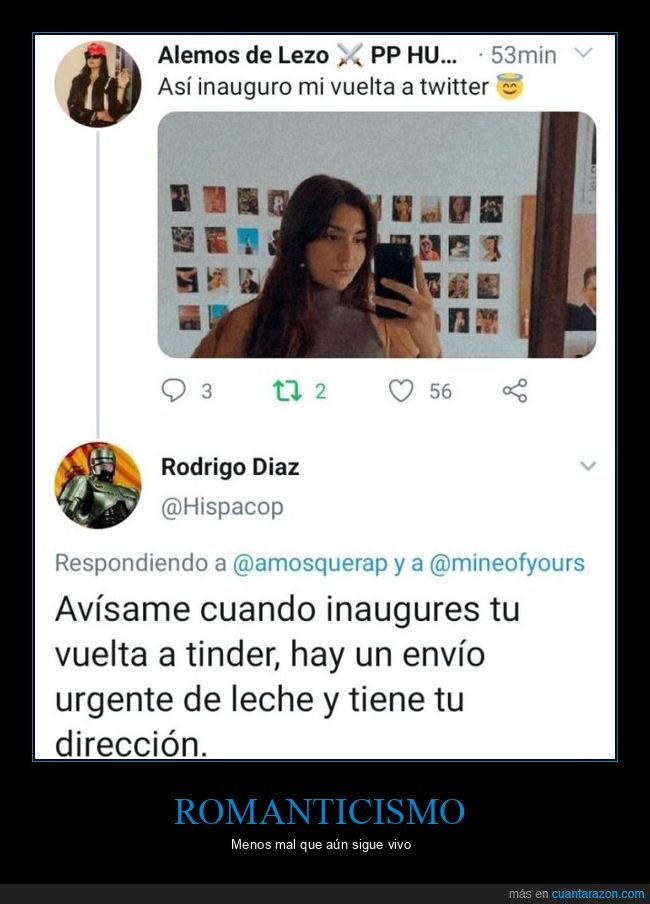 romanticismo,leche,tinder,vuelta