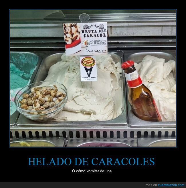 helado,caracoles,cerveza