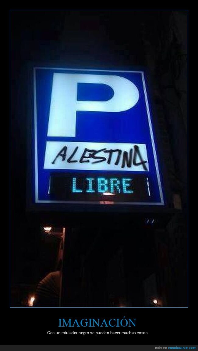 rotulador,palestina,negro,parking,p