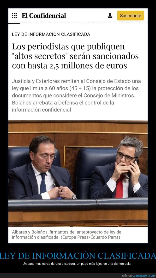 periodistas,altos secretos,sanciones,políticos