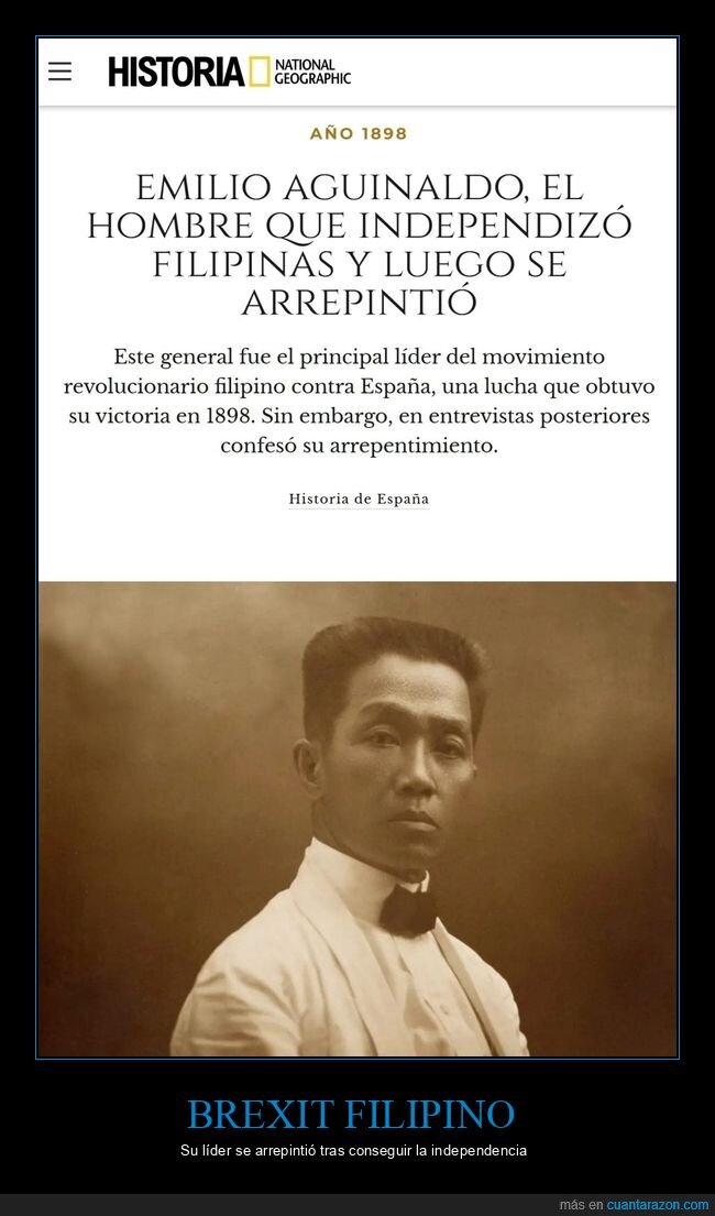 emilio aguinaldo,independencia,filipinas,arrepentirse