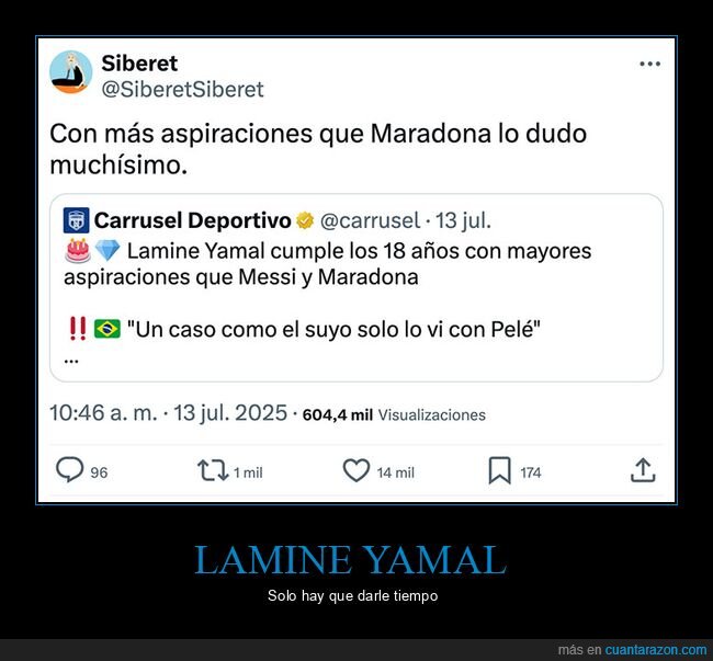 ananas,aspiraciones,cumpleaños,lamine yamal,maradona