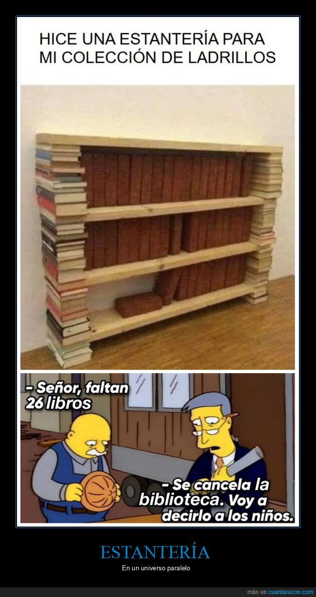 estantería,ladrillos,libros