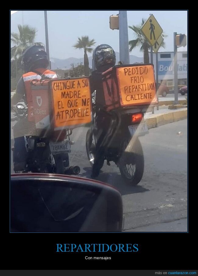 atropellar,caliente,frío,repartidores