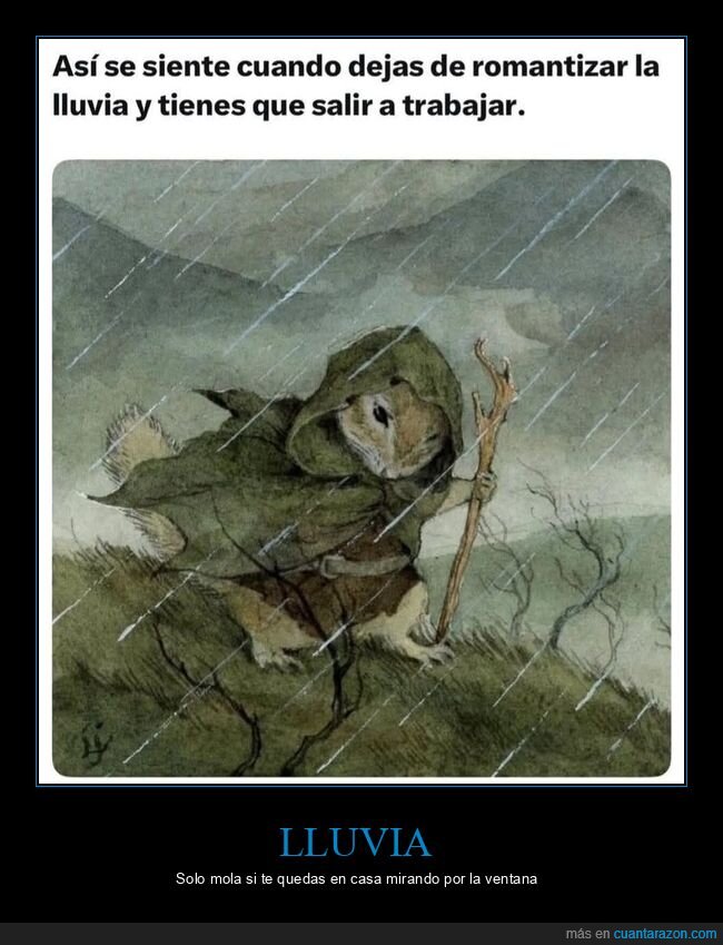 lluvia,andar,trabajar