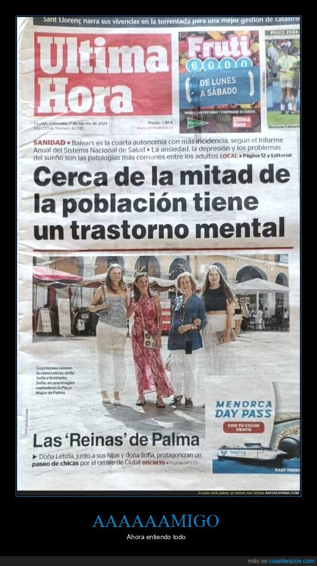 casa real,trastorno mental,titulares