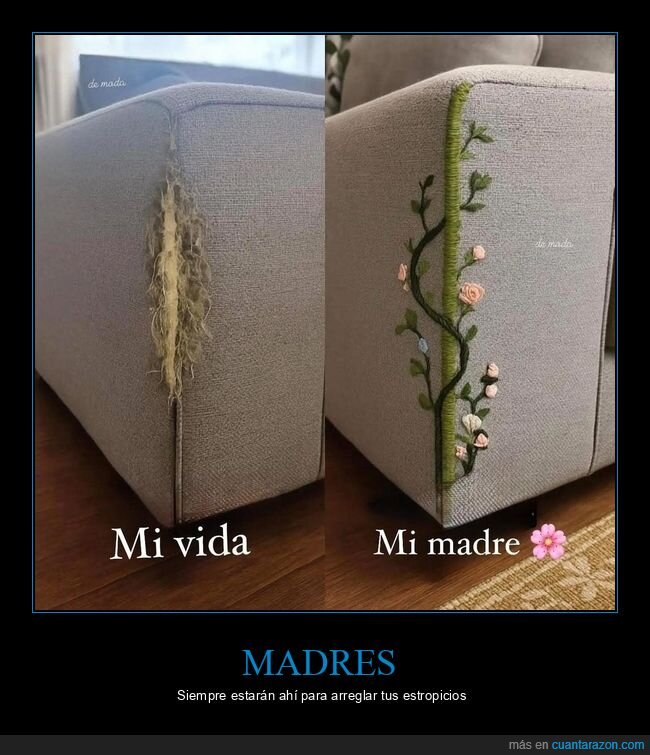 coser,sofá,flores