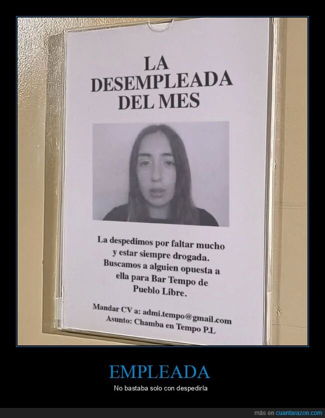 desempleada,carteles,despedir