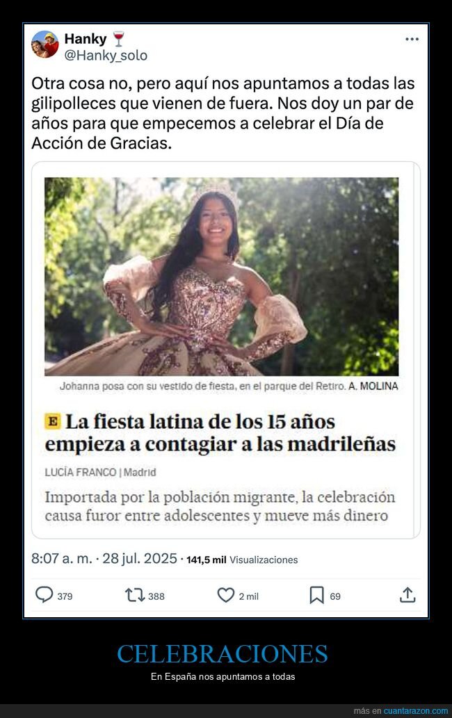 15 años,celebrar,españa,latinos