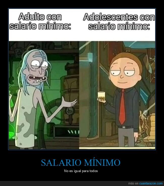 adolescente,adulto,salario mínimo