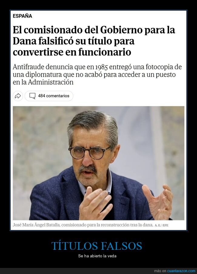 comisionado,gobierno,dana,título,falsificado