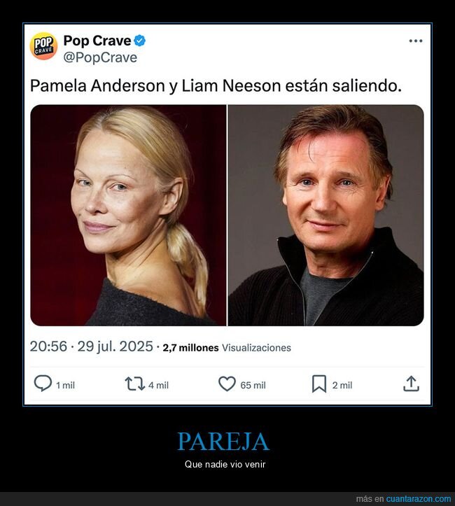 liam neeson,pamela anderson,pareja
