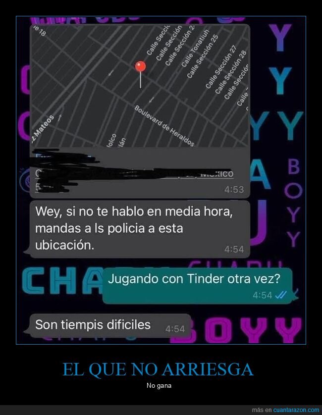 policía,tinder,whatsapp
