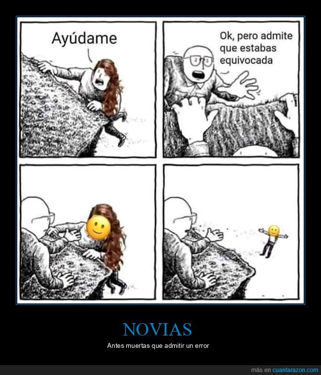 audar,pareja,admitir,equivocada