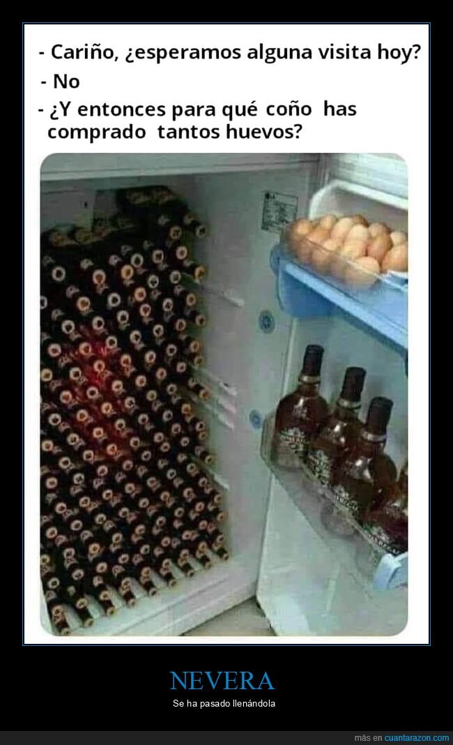 nevera,cerveza,huevos
