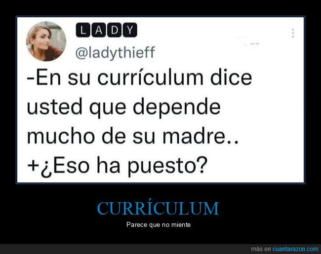 currículum,depender,madre