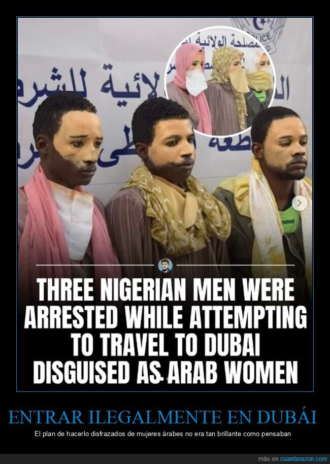 arrestados,disfrazados,dubai,nigerianos