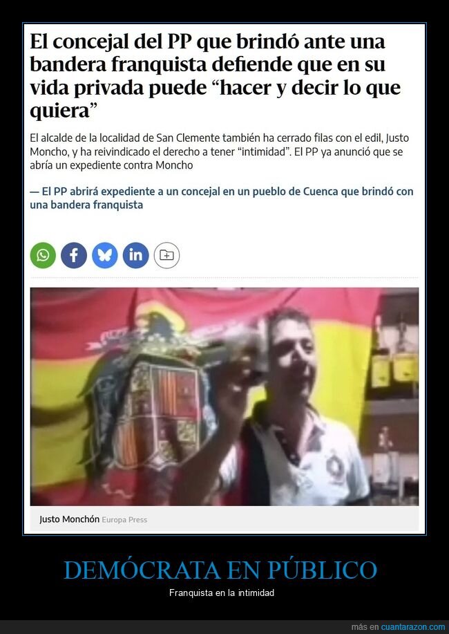 concejal,pp,bandera franquista