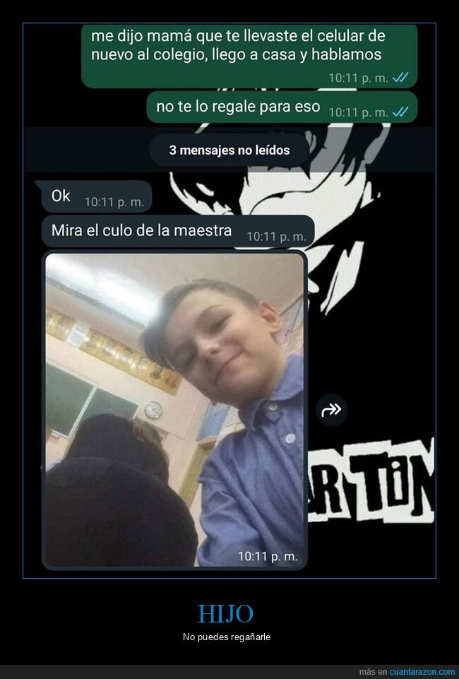 móvil,niño,profesora