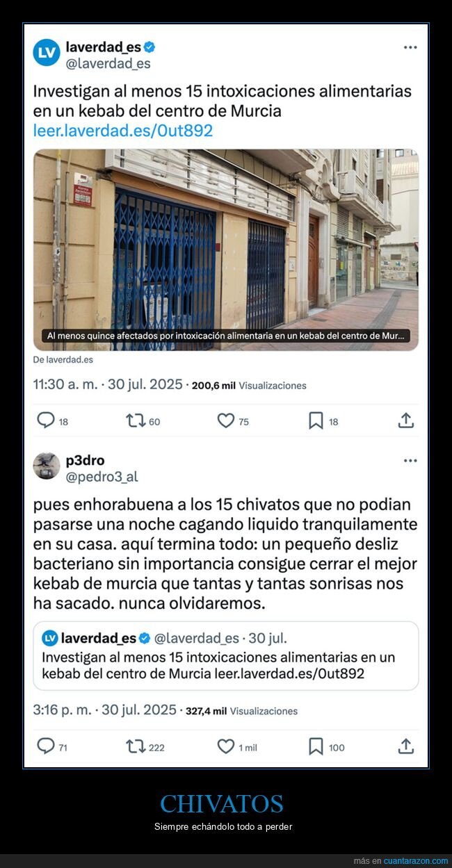 chivatos,intoxicaciones,kebab