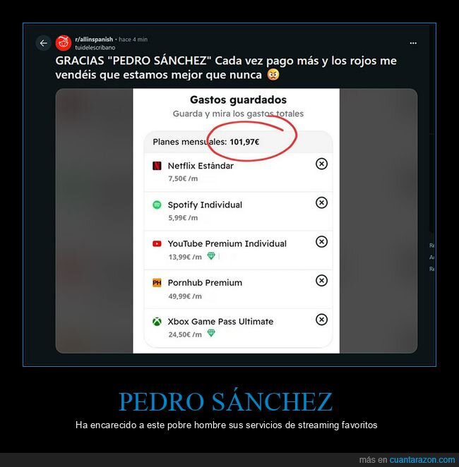 pagar,pedro sánchez,streaming