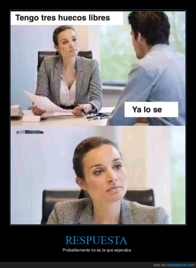 entrevista de trabajo,huecos,libres
