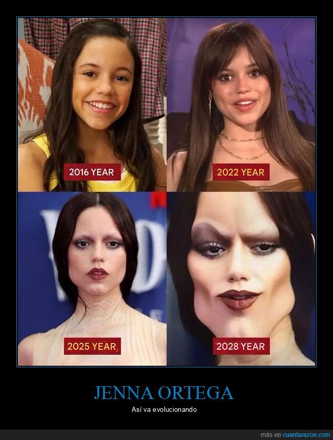 antes,después,evolución,jenna ortega